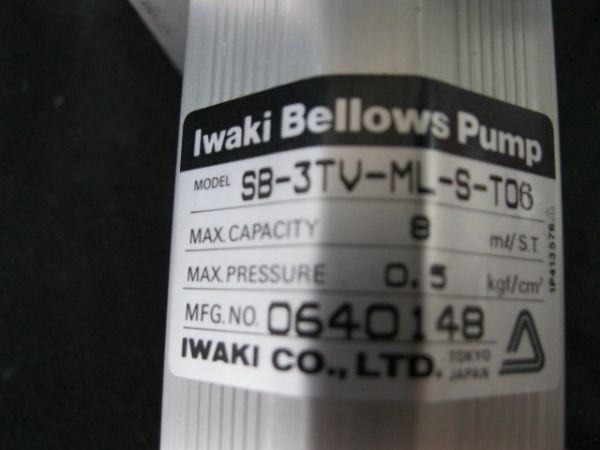 Buy Iwaki Sb 3tv Ml S T06 Iwaki Bellows Pump Online At Lowest Price In Texas Usa Capitol Area Technology