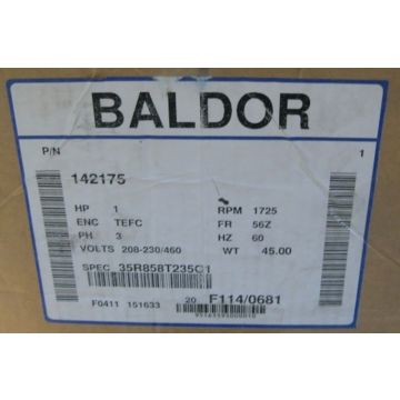 BALDOR 142175 MOTOR 1HP TEFC T 056T G L CACUSTOM