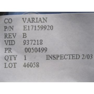 Varian-Eaton E17159920 BUSHING BORON NITRIDE